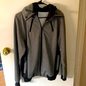 NWOT double zip men’s hoodie jacket S really versatile soft inside